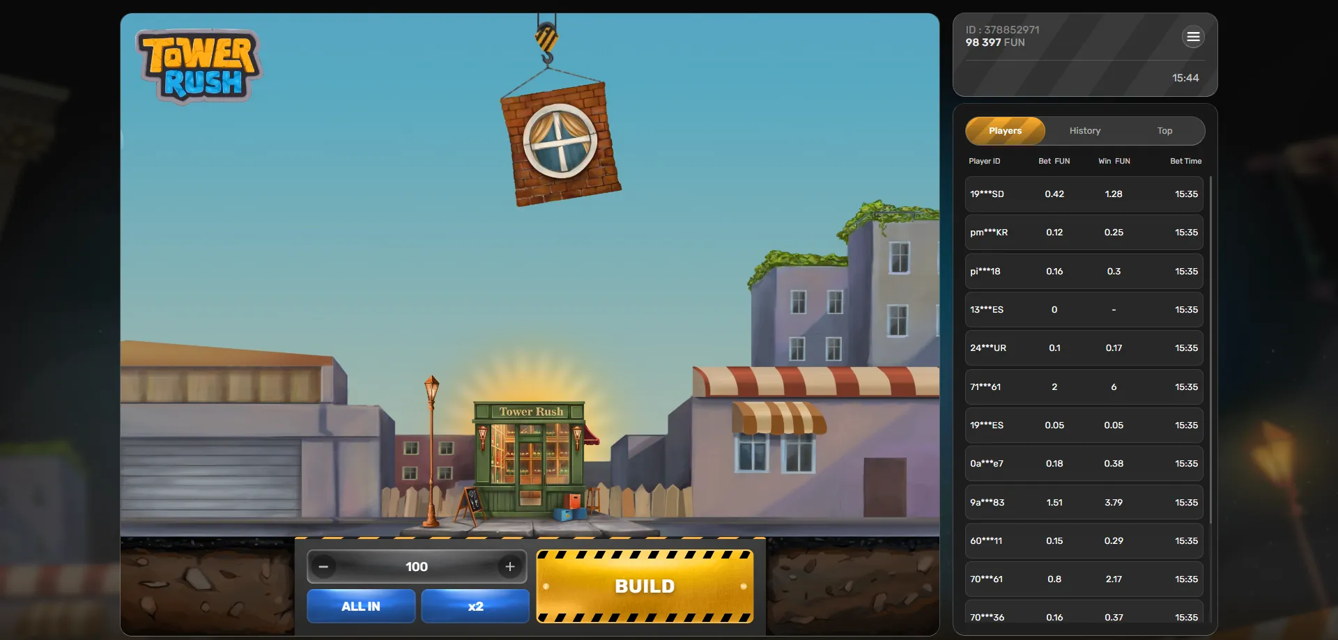 تسجيل حساب جديد للعب tower rush بأموال حقيقية